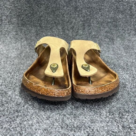 Birkenstock Gizeh Sandals Women's Size 7 Tan Leather Toe Post Comfort Flip Flops - Picture 2 of 12